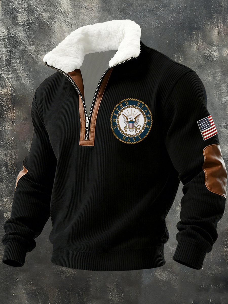 Men's vintage sweatshirt commemorating the 250th anniversary of the Navy.