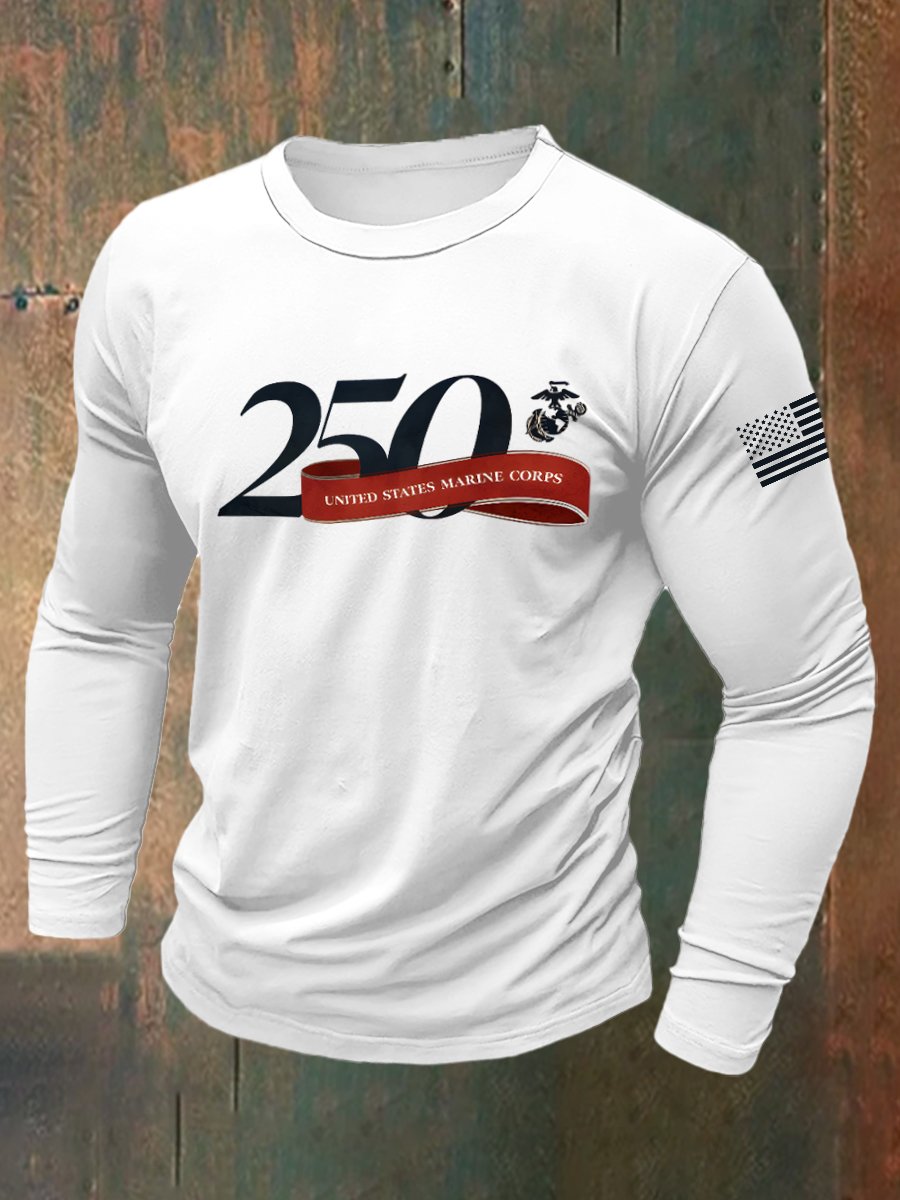 Men's Retro American 250th Anniversary Long-Sleeved T-Shirt