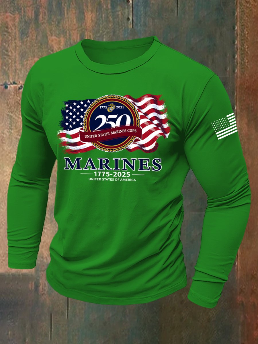 Men's Retro American 250th Anniversary Long-Sleeved T-Shirt