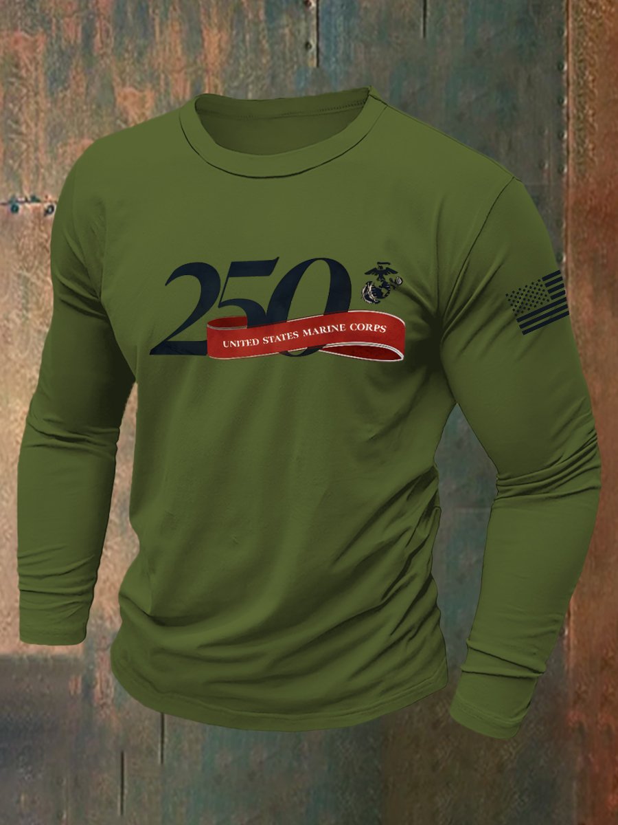 Men's Retro American 250th Anniversary Long-Sleeved T-Shirt