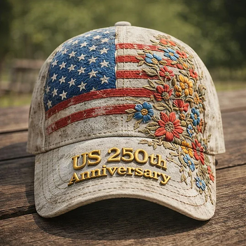 🏆Hand-Embroidered Artisan Cap💖US 250th Anniversary Casual Hat
