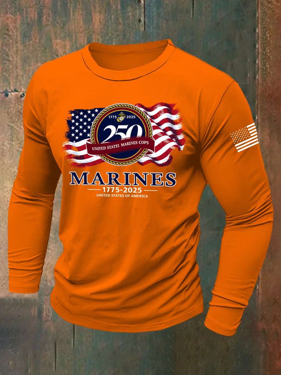 Men's Retro American 250th Anniversary Long-Sleeved T-Shirt