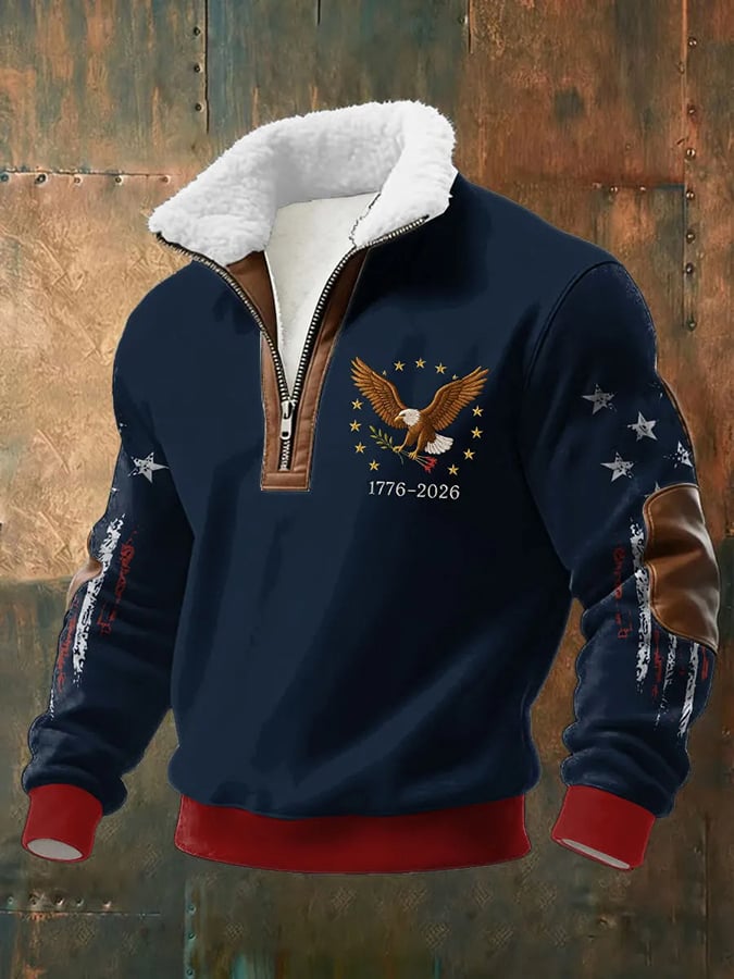 Men's Sweatshirt With A Print Commemorating The 250th Anniversary Of The United States