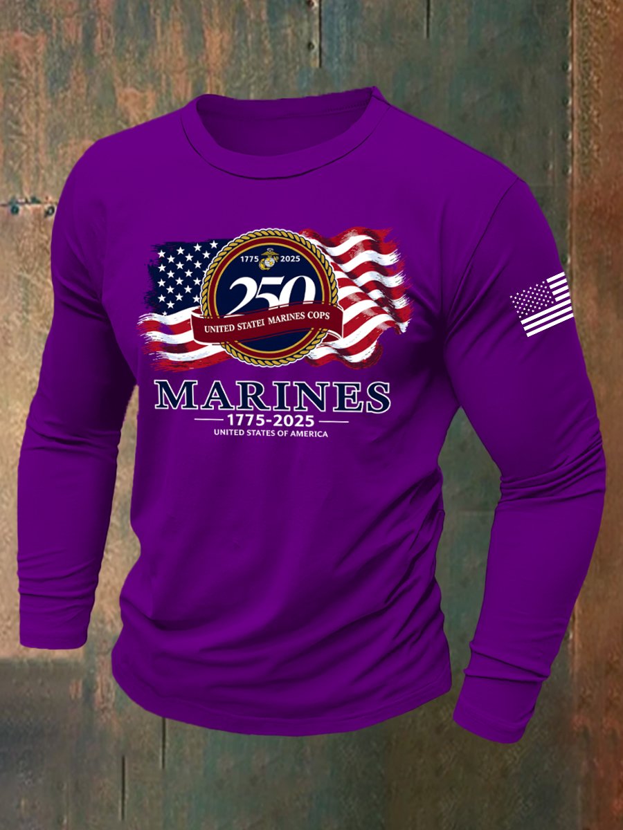 Men's Retro American 250th Anniversary Long-Sleeved T-Shirt