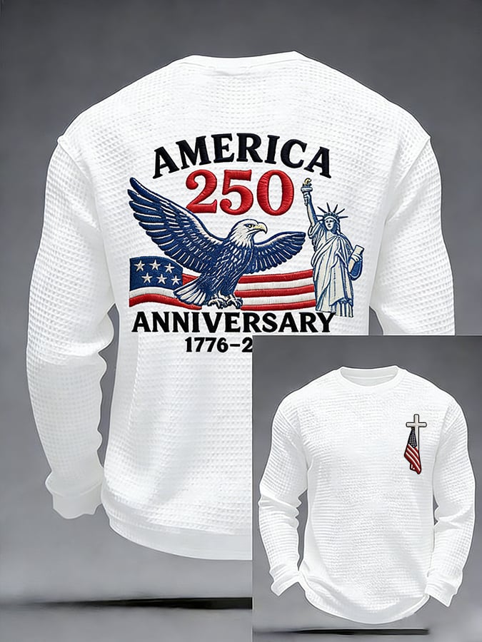 Men's 250th Anniversary USA Faith Printed Casual Sweatshirt