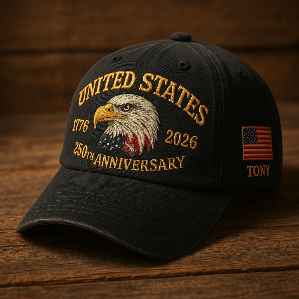 Patriotic Eagle United States 250th Anniversary 1776–2026 Personalized Cap
