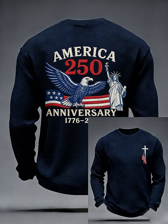 Men's 250th Anniversary USA Faith Printed Casual Sweatshirt