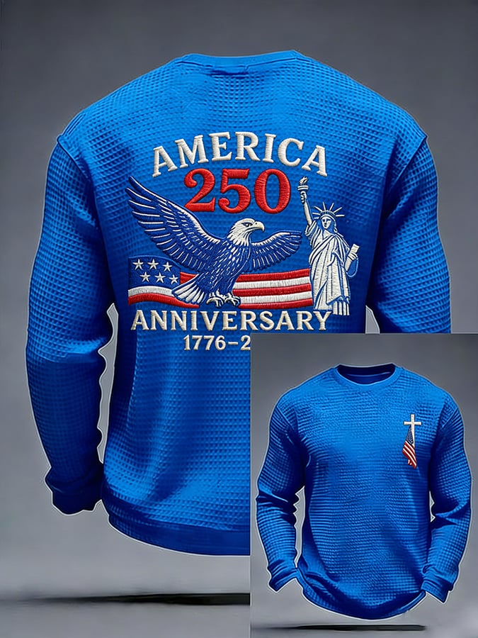 Men's 250th Anniversary USA Faith Printed Casual Sweatshirt