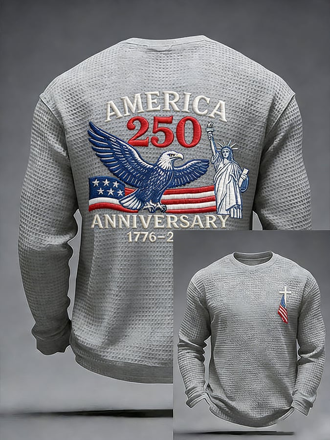 Men's 250th Anniversary USA Faith Printed Casual Sweatshirt