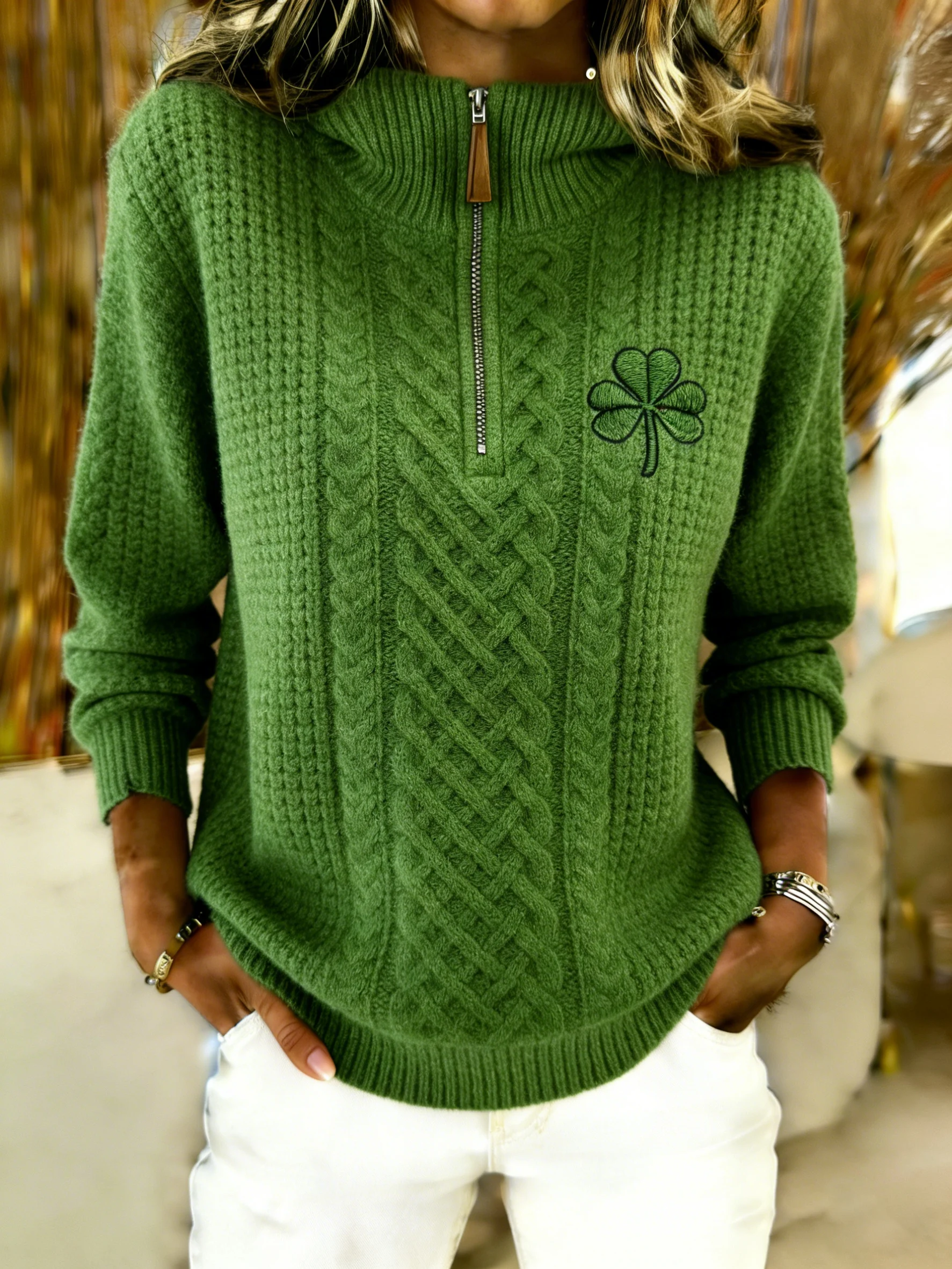 Women's St. Patrick's Day Knit Sweatshirt