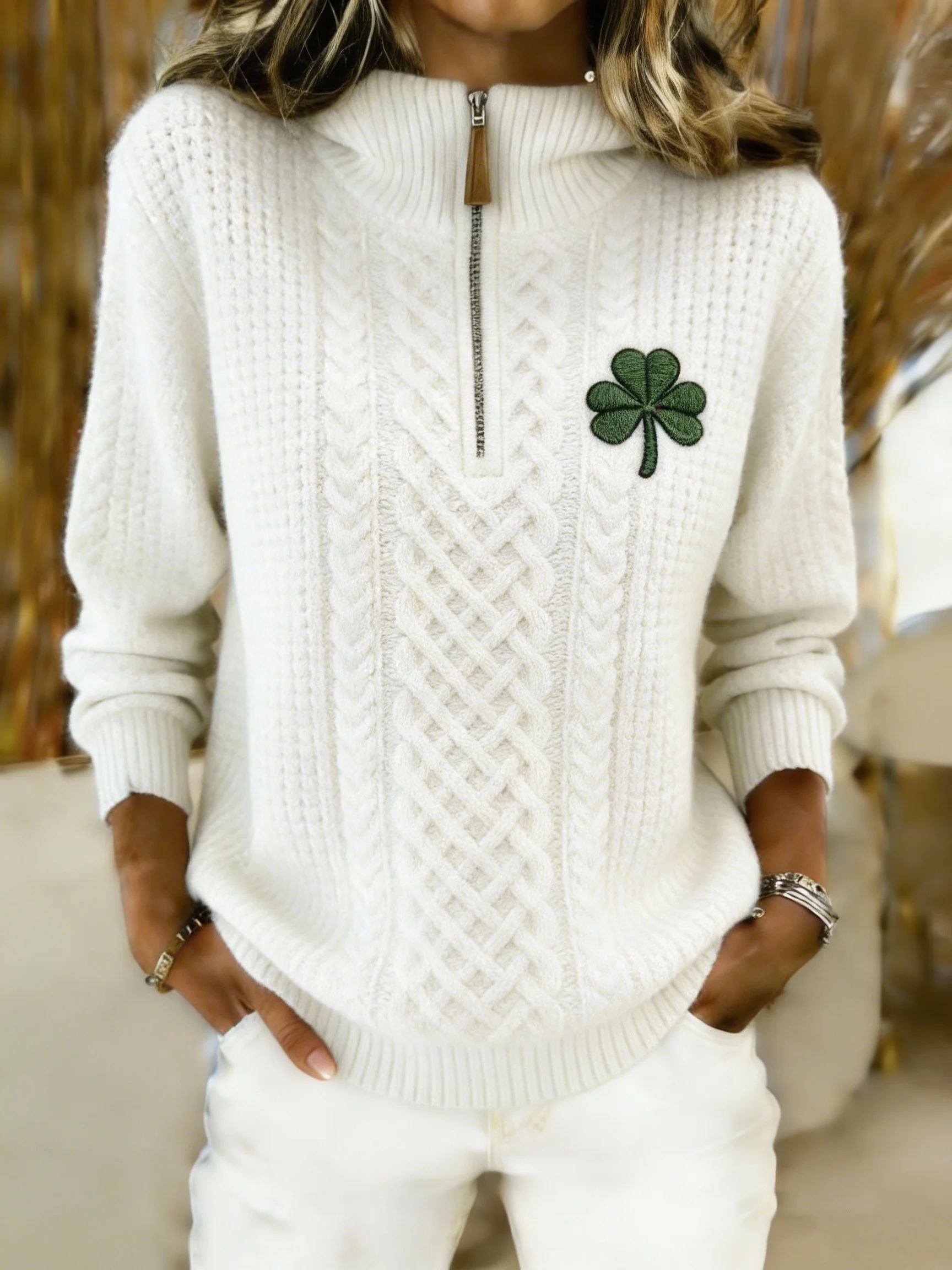 Women's St. Patrick's Day Knit Sweatshirt