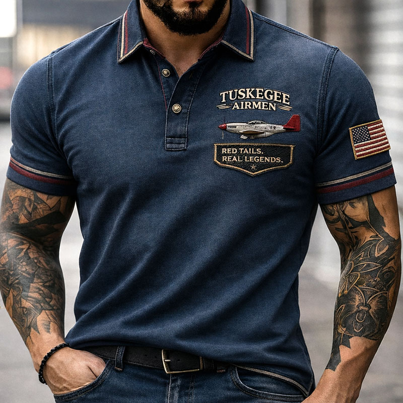 Tuskegee Airmen Casual Short Sleeve Polo Shirt