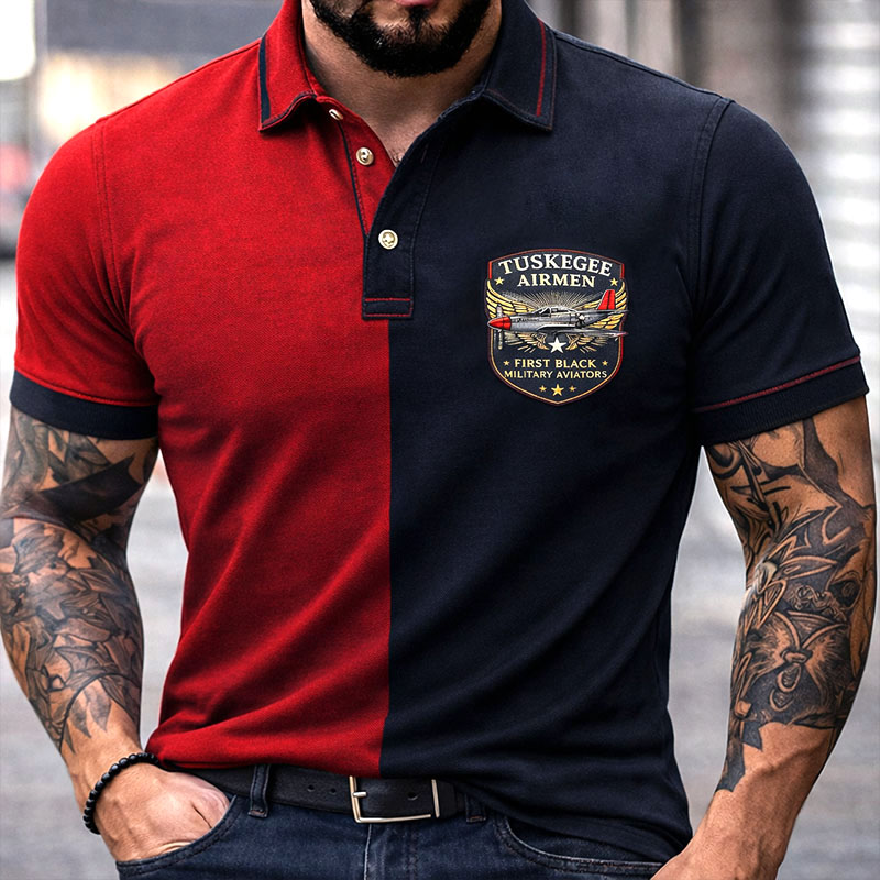 Tuskegee Airmen Casual Short Sleeve Polo Shirt