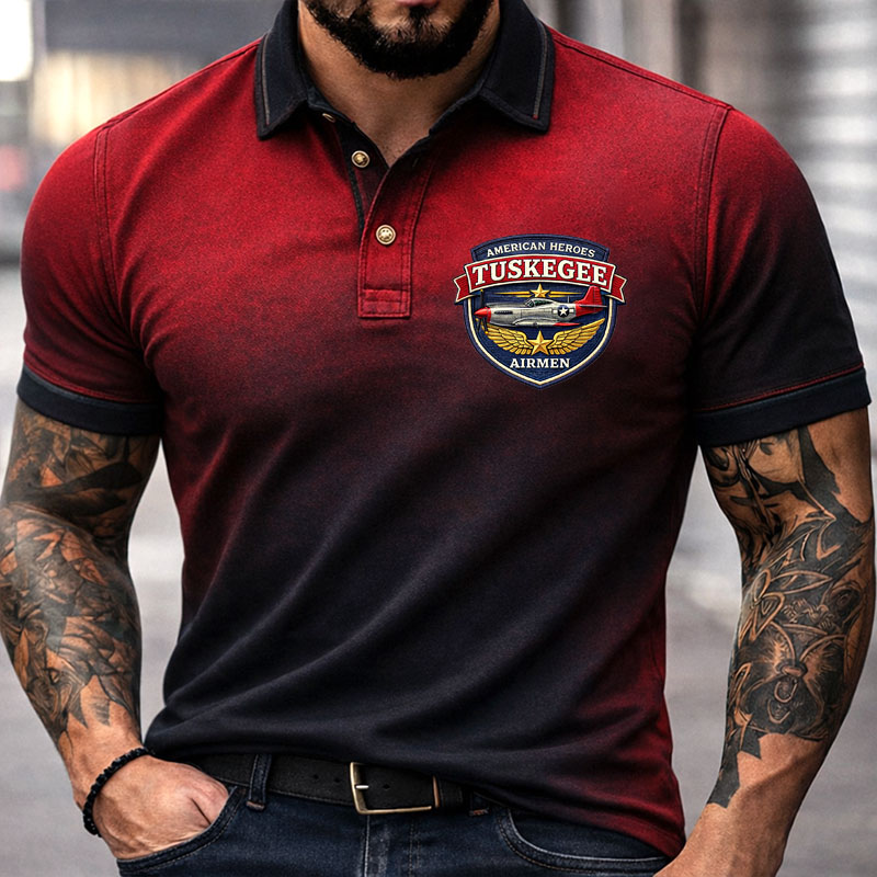 Tuskegee Airmen Casual Short Sleeve Polo Shirt