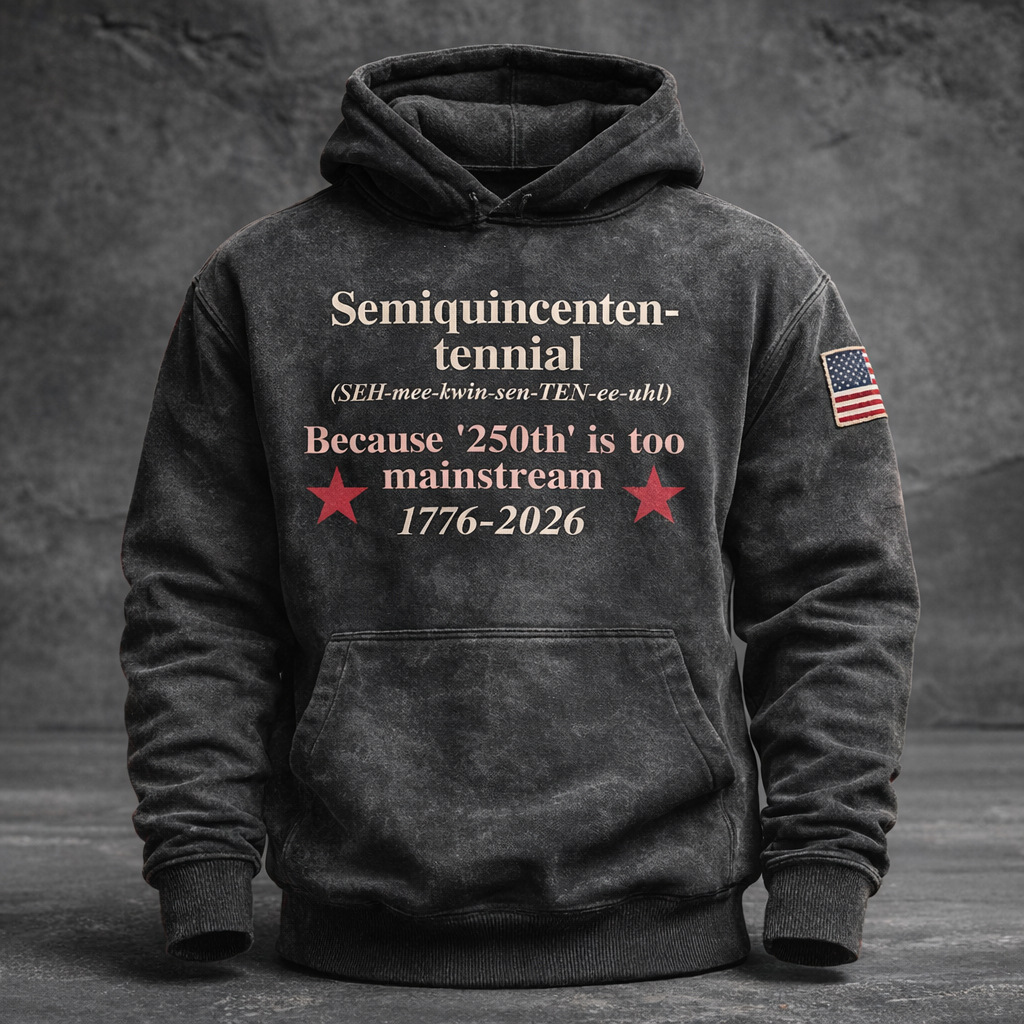 US 250th Anniversary Print Casual Hoodie