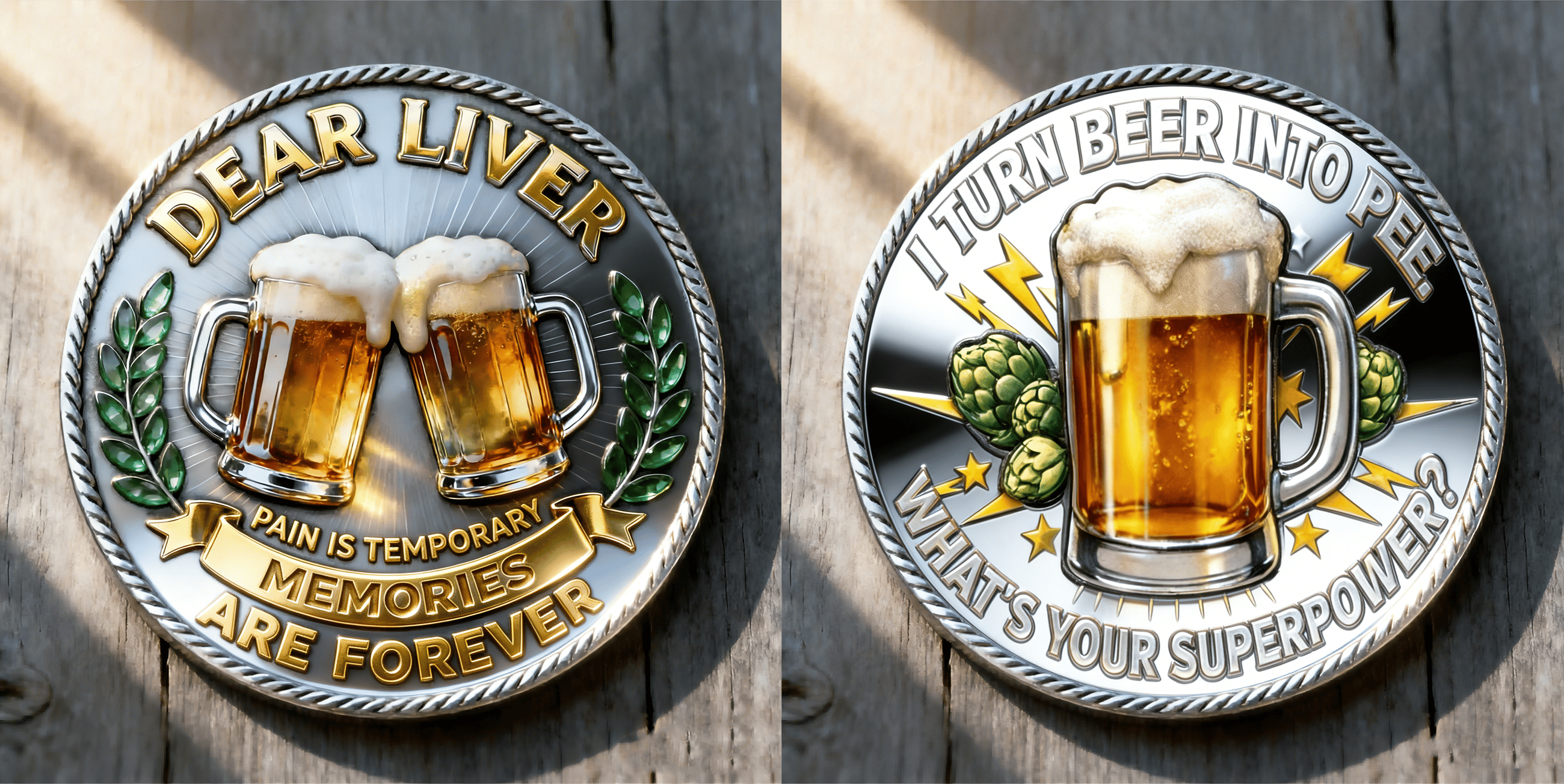 🏆Flash Sale 60% OFF - 🍺 “Dear Liver” Double-Sided Beer Coin 🍻