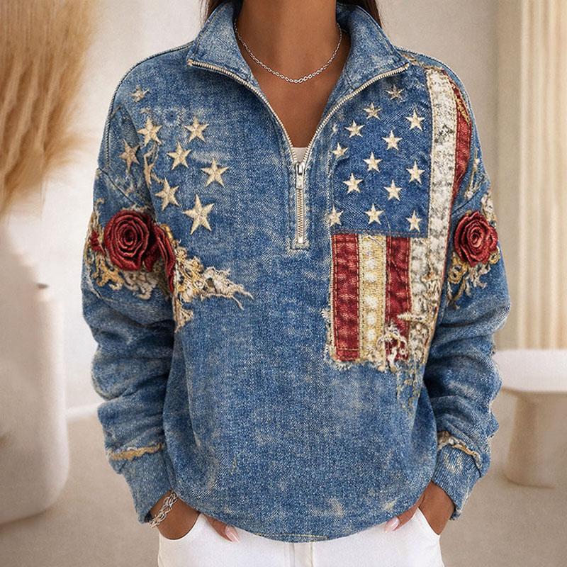 Women's 250th Anniversary Of The United States  Printed Casual Sweatshirt