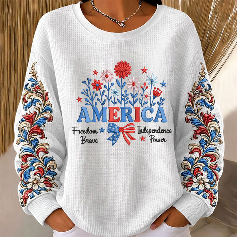 US 250th Anniversary Print Long Sleeve Sweatshirt