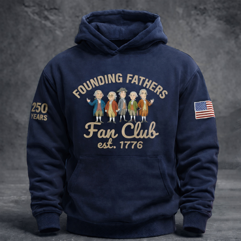 US 250th Anniversary Print Casual Hoodie