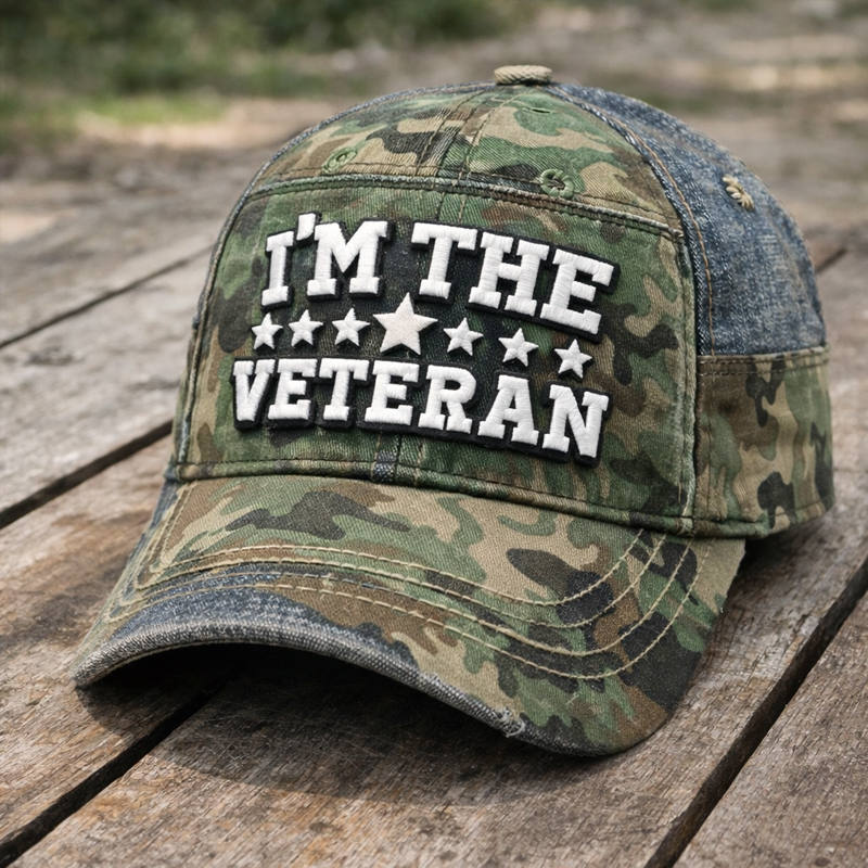US Retro Veteran Print Casual Hat