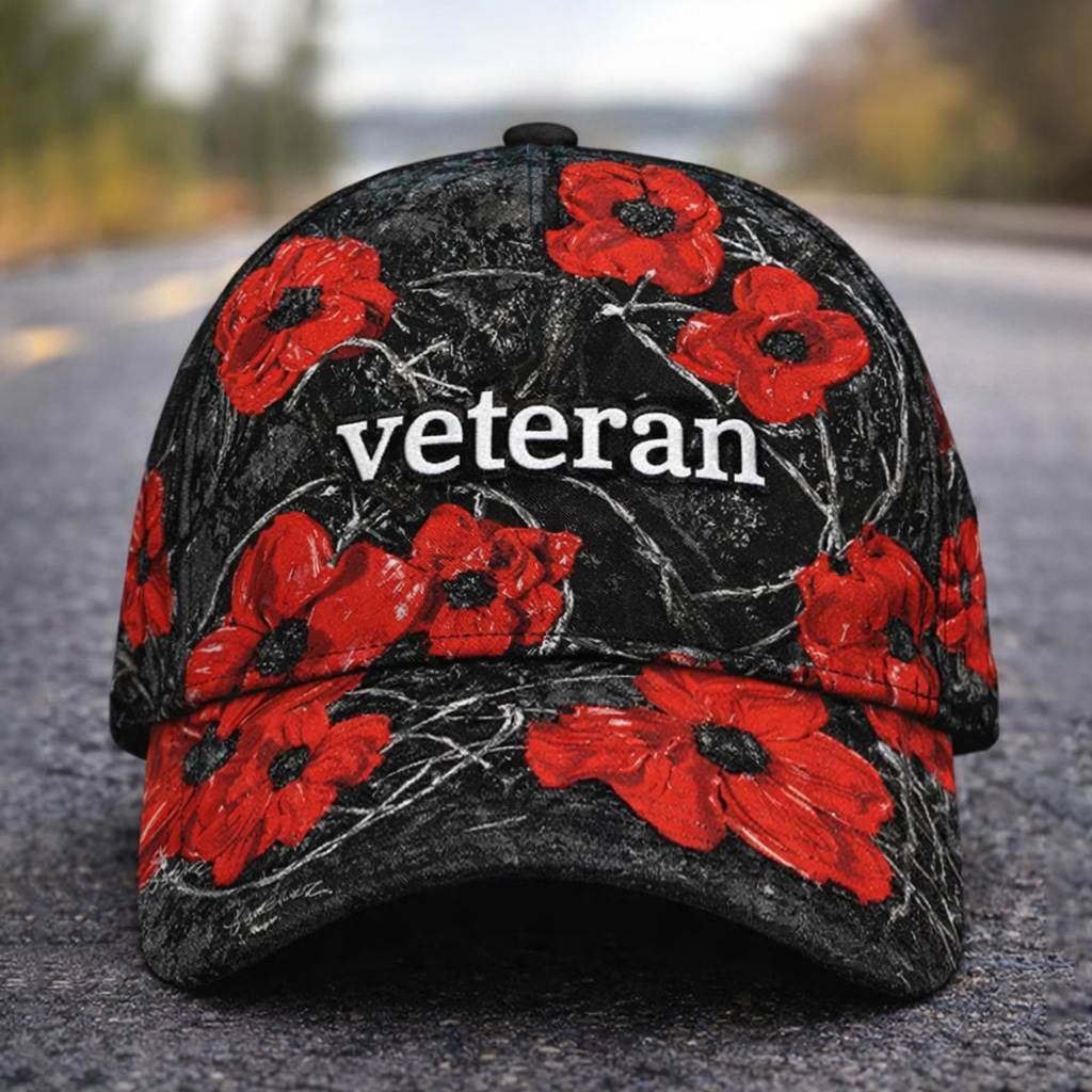 Retro Veteran Art Print Casual Hat