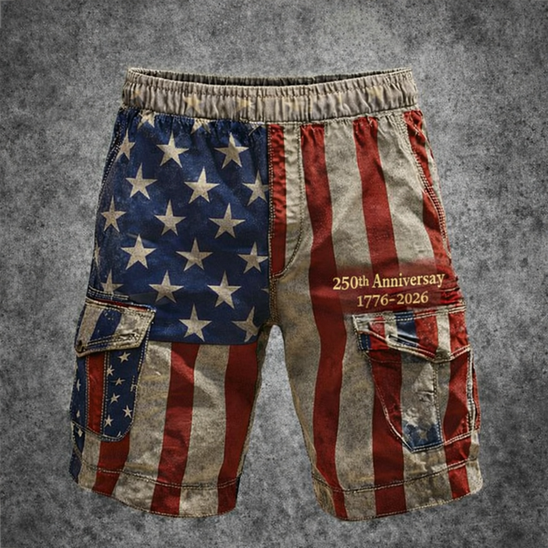 US 250th Anniversary Flag Art Print Shorts