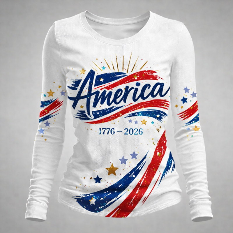 American 250th Anniversary Print Long-Sleeve T-Shirt