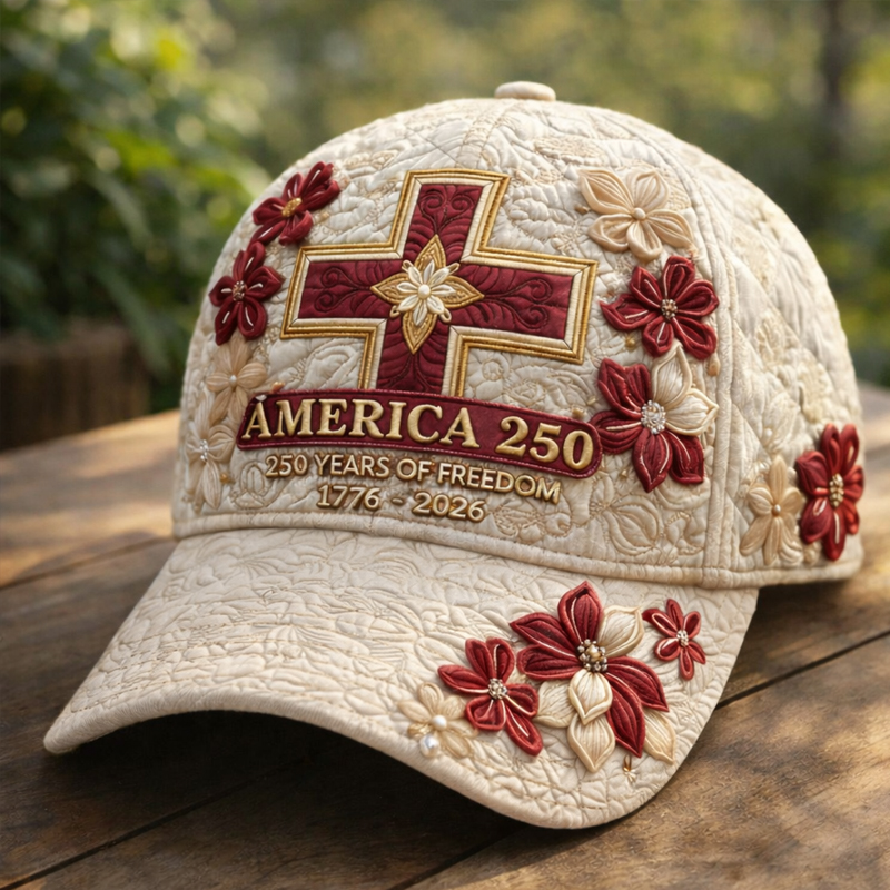 250th Anniversary Floral Faith Art Printed Casual Hat
