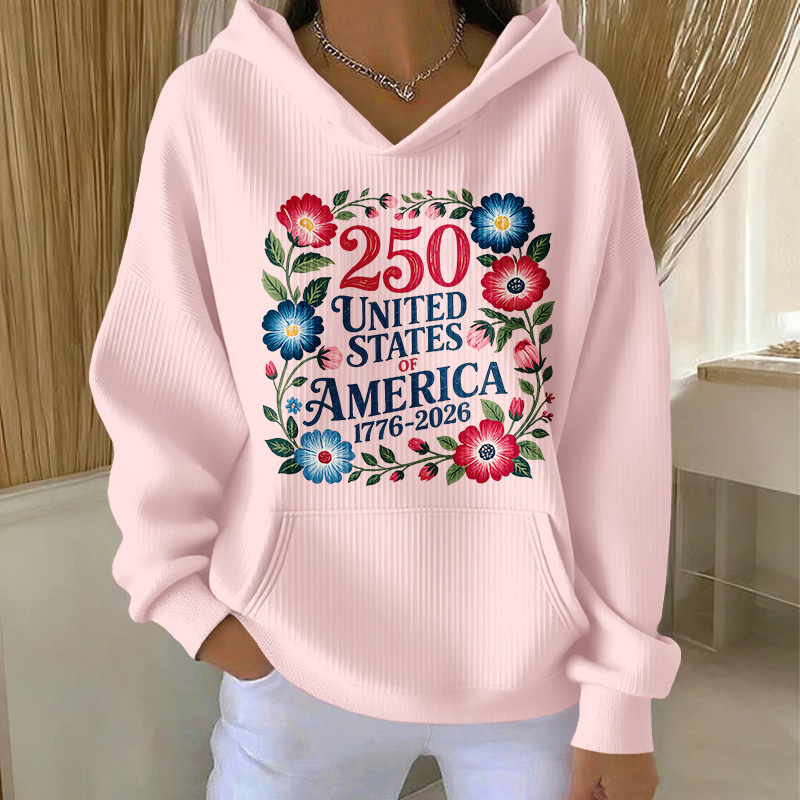 Women's US 250th Anniversary Print Casual Hoodie