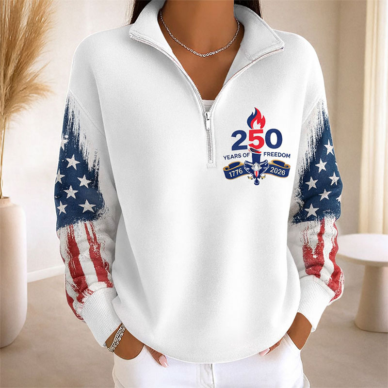 Women's 250th Anniversary Of The United States  Printed Casual Sweatshirt