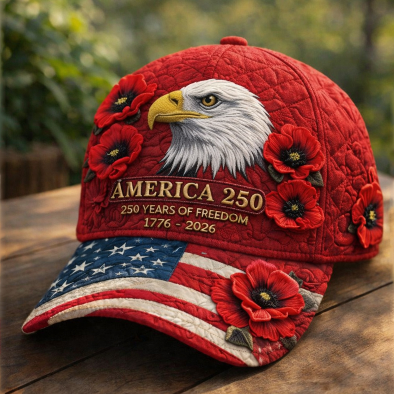250th Anniversary Floral Flag Art Printed Casual Hat