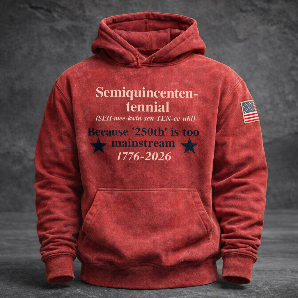 US 250th Anniversary Print Casual Hoodie