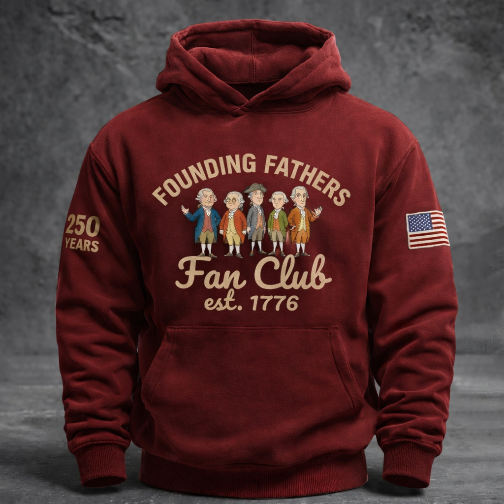 US 250th Anniversary Print Casual Hoodie