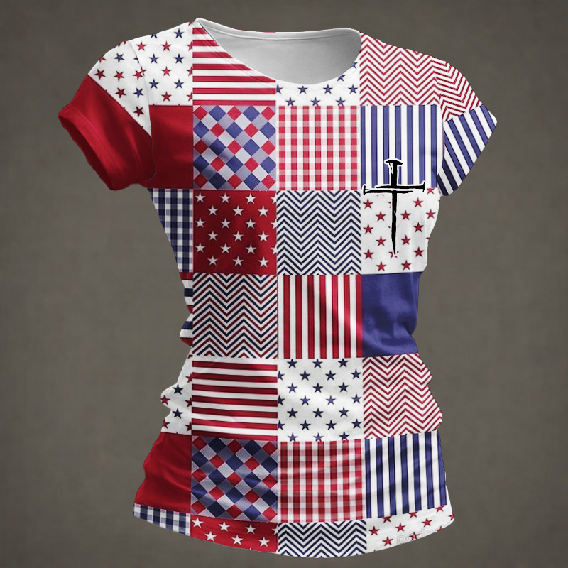 US 250th Anniversary Faith Art Print Short-Sleeve T-Shirt