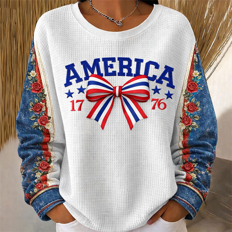 US 250th Anniversary Print Long Sleeve Sweatshirt