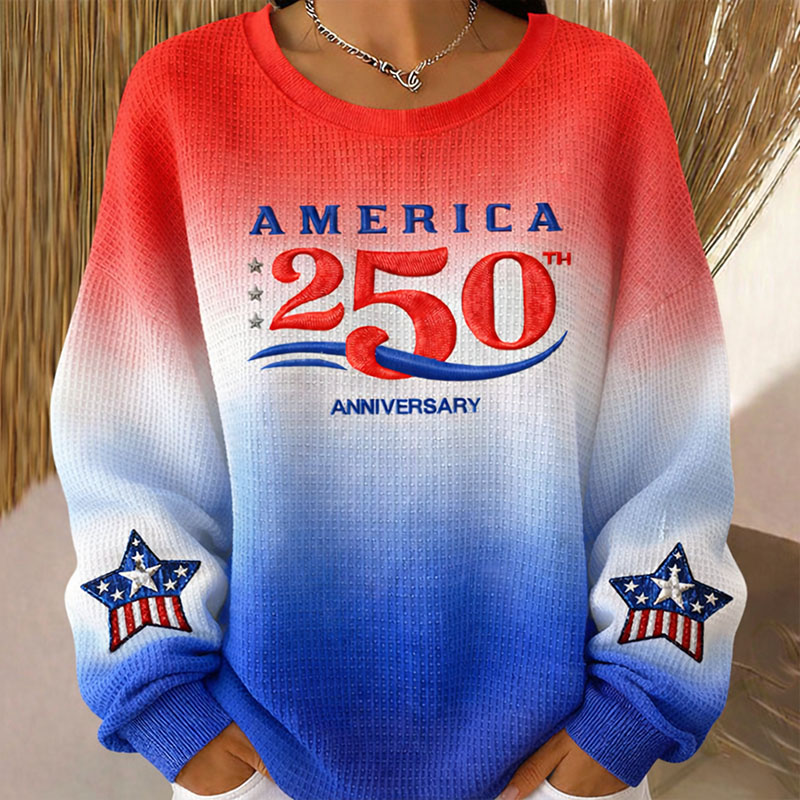 US 250th Anniversary Print Long Sleeve Sweatshirt