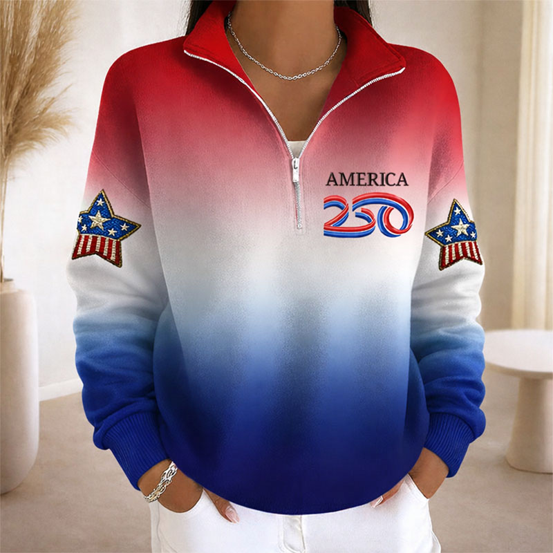 Women's 250th Anniversary Of The United States  Printed Casual Sweatshirt