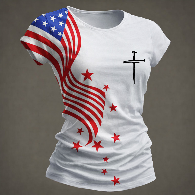 US 250th Anniversary Faith Art Print Short-Sleeve T-Shirt