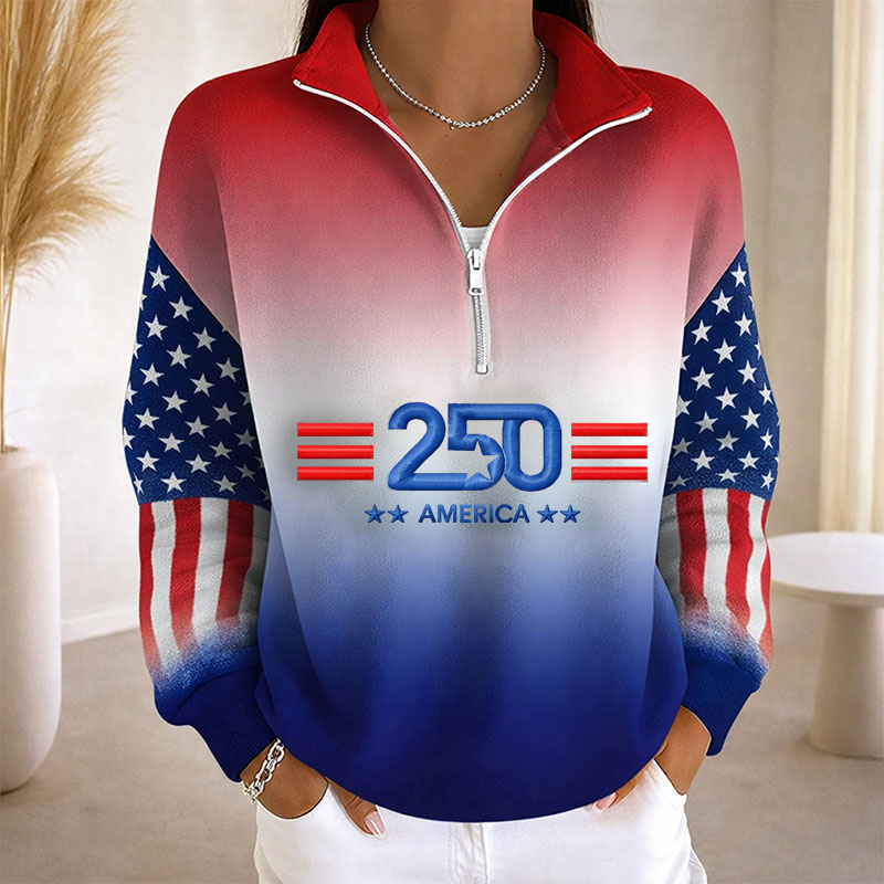 Women's 250th Anniversary Of The United States  Printed Casual Sweatshirt