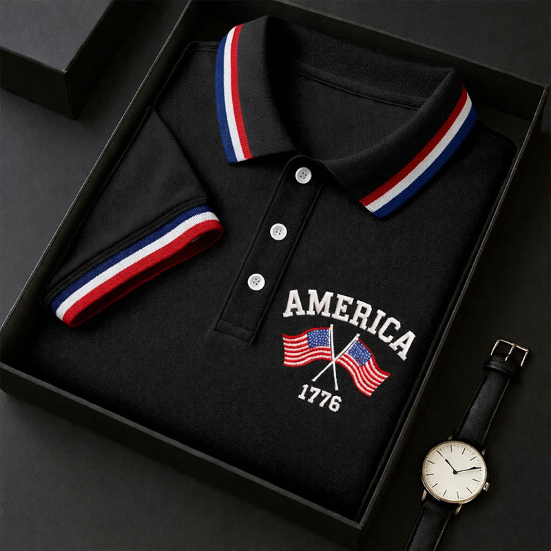 US 250th Anniversary  Art Casual Short Sleeve Polo Shirt