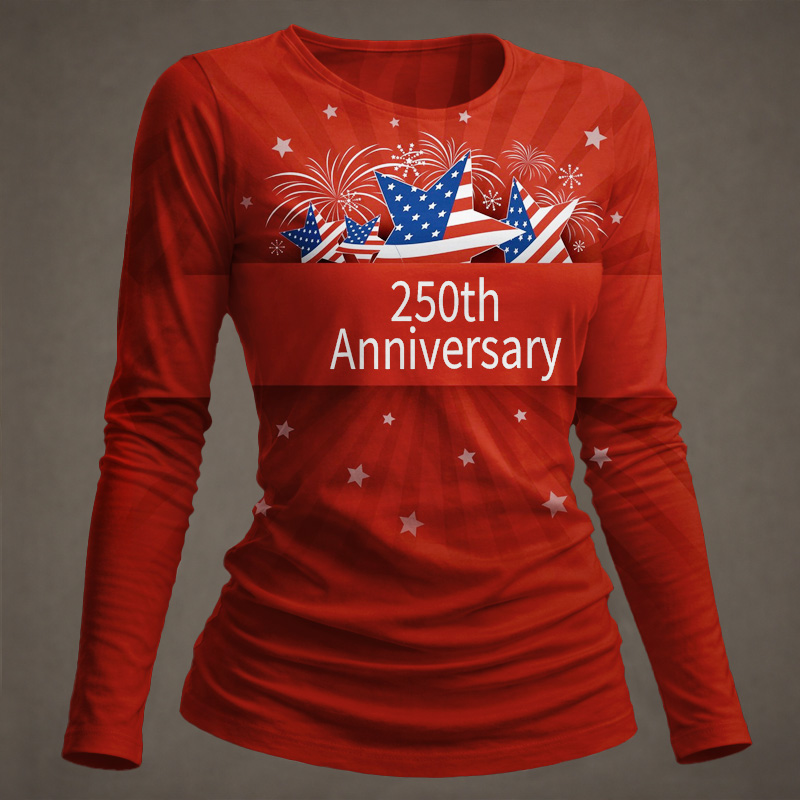 American 250th Anniversary Print Long-Sleeve T-Shirt