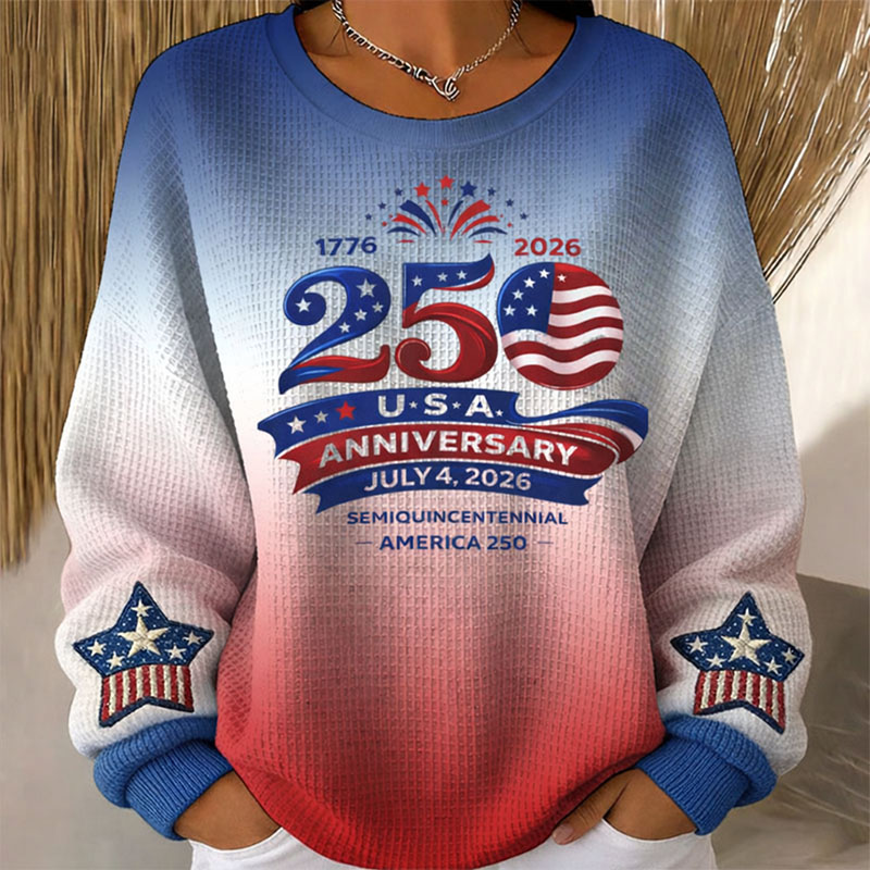 US 250th Anniversary Print Long Sleeve Sweatshirt