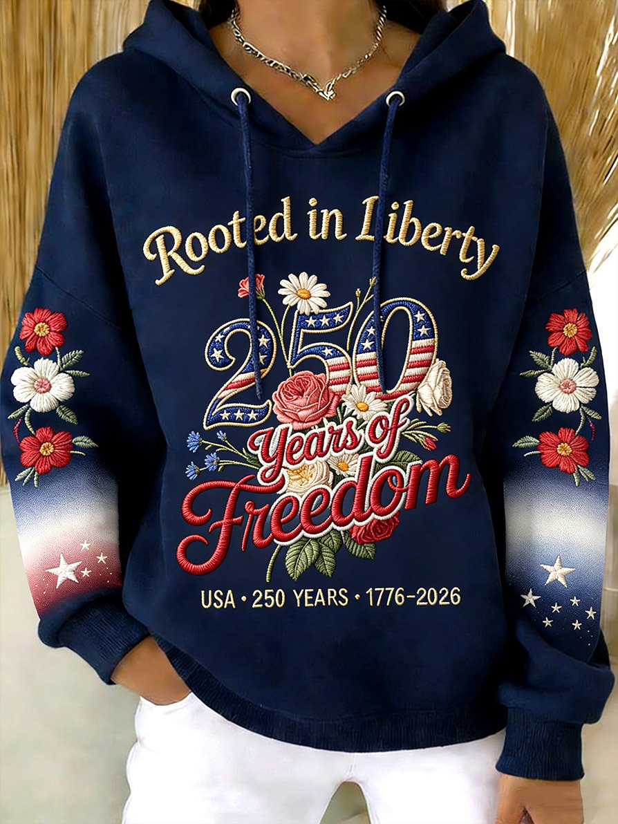 Women's Vintage American 250th Anniversary Print Hoodie