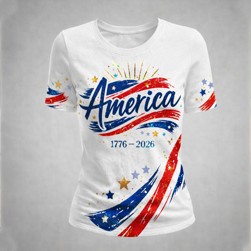 US 250th Anniversary Art Print Short-Sleeve T-Shirt