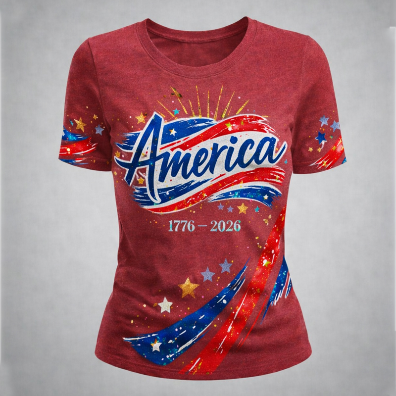 US 250th Anniversary Art Print Short-Sleeve T-Shirt