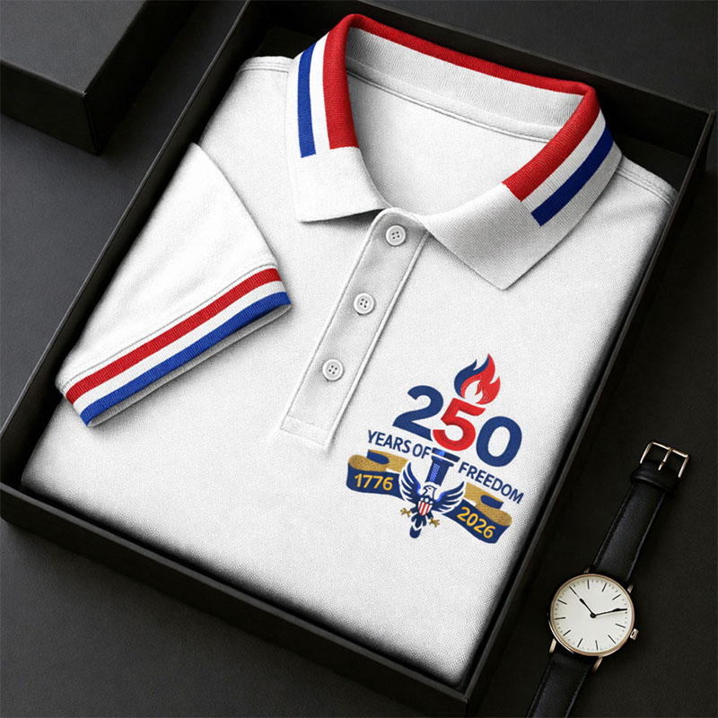 US 250th Anniversary  Art Casual Short Sleeve Polo Shirt