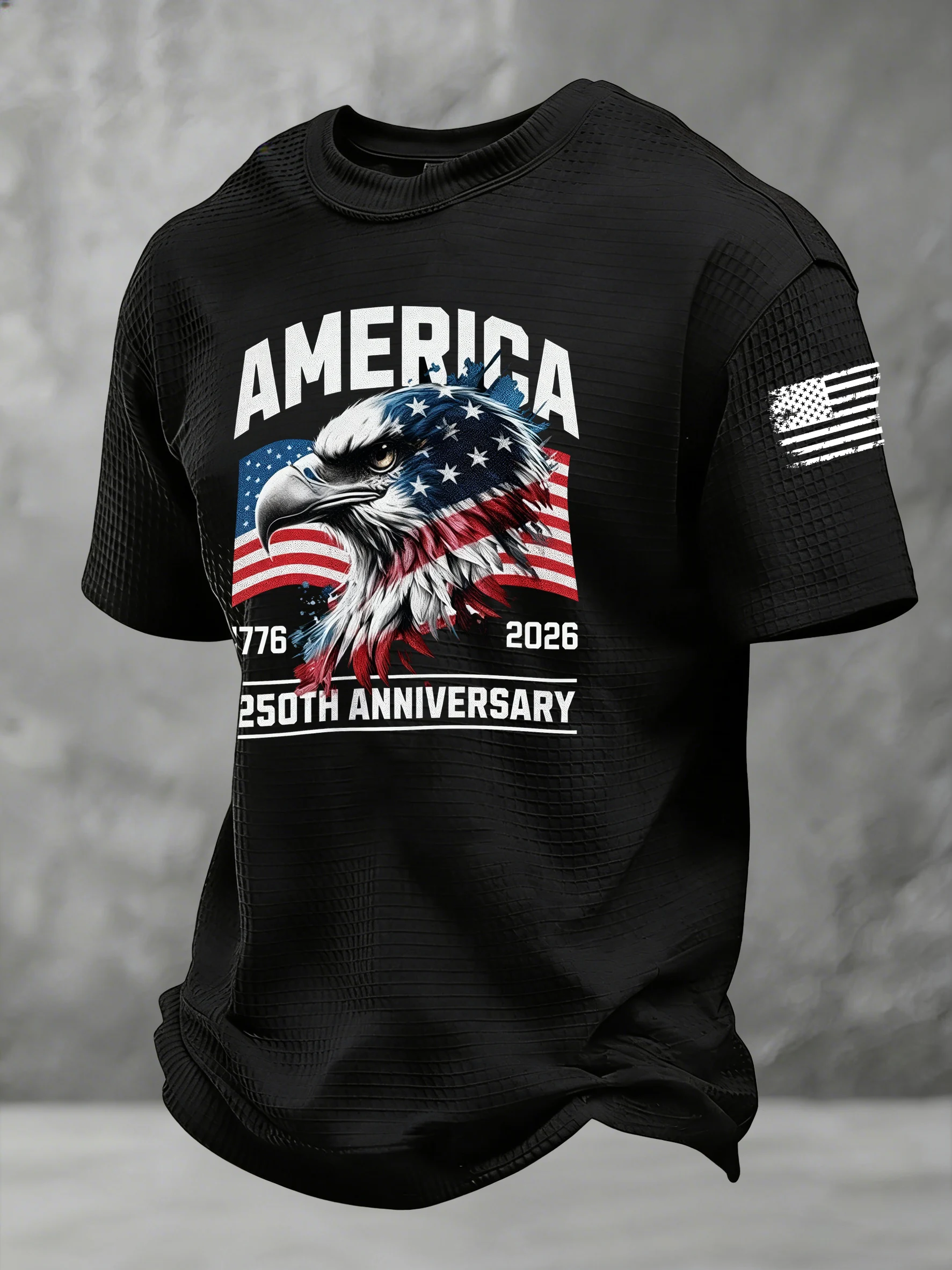 Men's Casual American 250th Anniversary Print T-Shirt