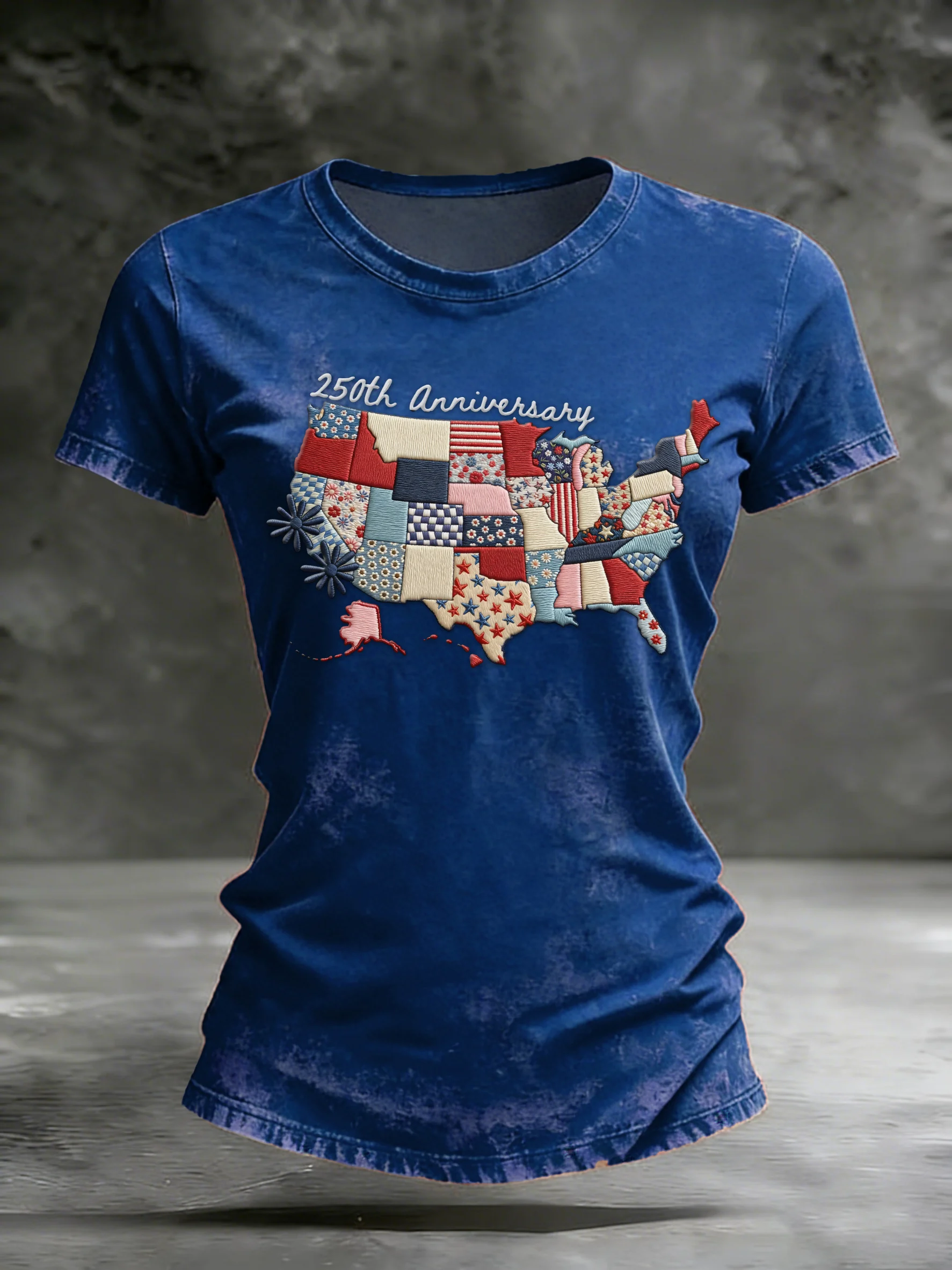Women's casual retro American 250th anniversary T-shirt