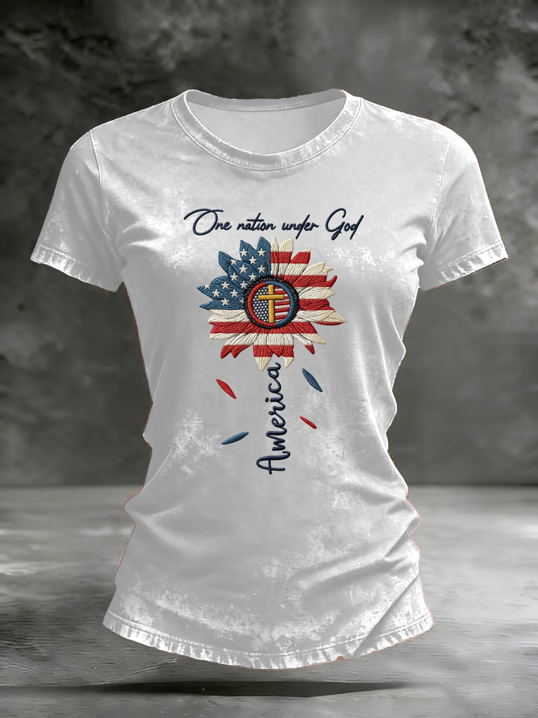Women's casual T-shirt with the slogan 