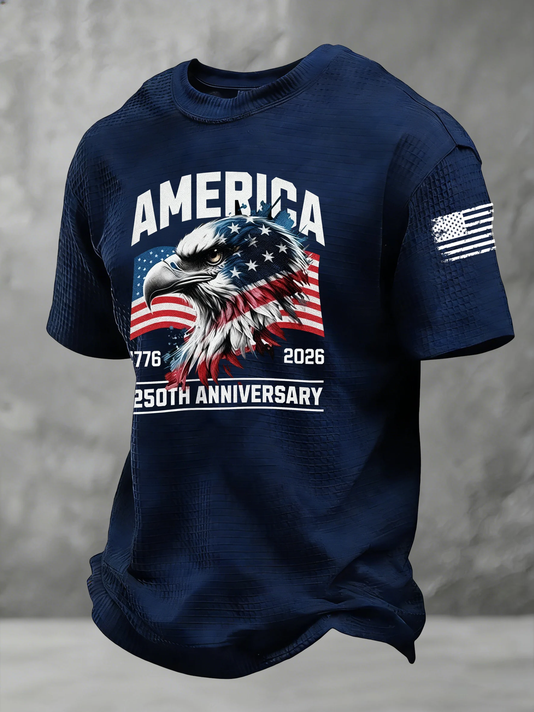 Men's Casual American 250th Anniversary Print T-Shirt